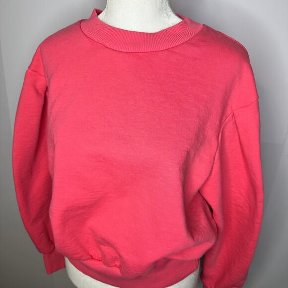 & Other Stories Anthropologie Ballon Sleeve Pink Sweater Sweatshirt Size 4 - Picture 3 of 8